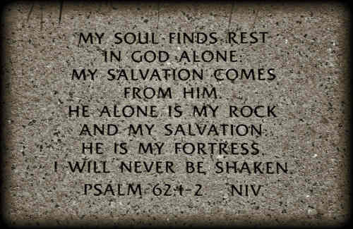 My spirit looks to God alone My rock and refuge is