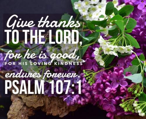 Give thanks to God he reigns above Kind are his++.