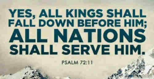 Fall down ye nations and adore Jehovah on his