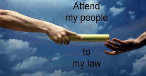 Attend my people to my law thereto give ++.