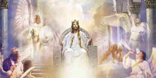Jesus enthroned at God